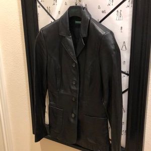 Benetton black leather jacket